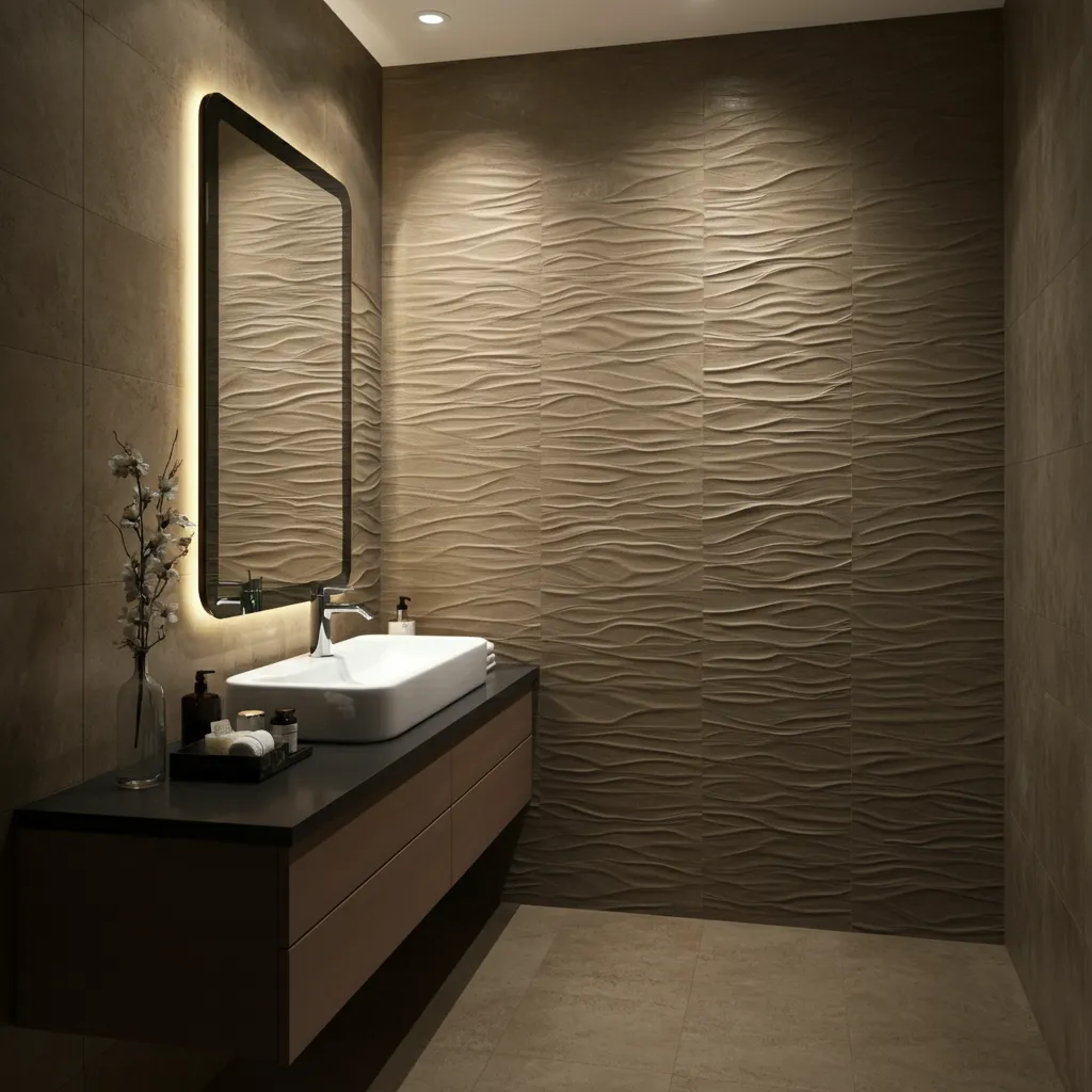 These 25+ Powder Room Ideas Are So Good You'll Want to Redo Yours Tonight 27 3D Tile Drama