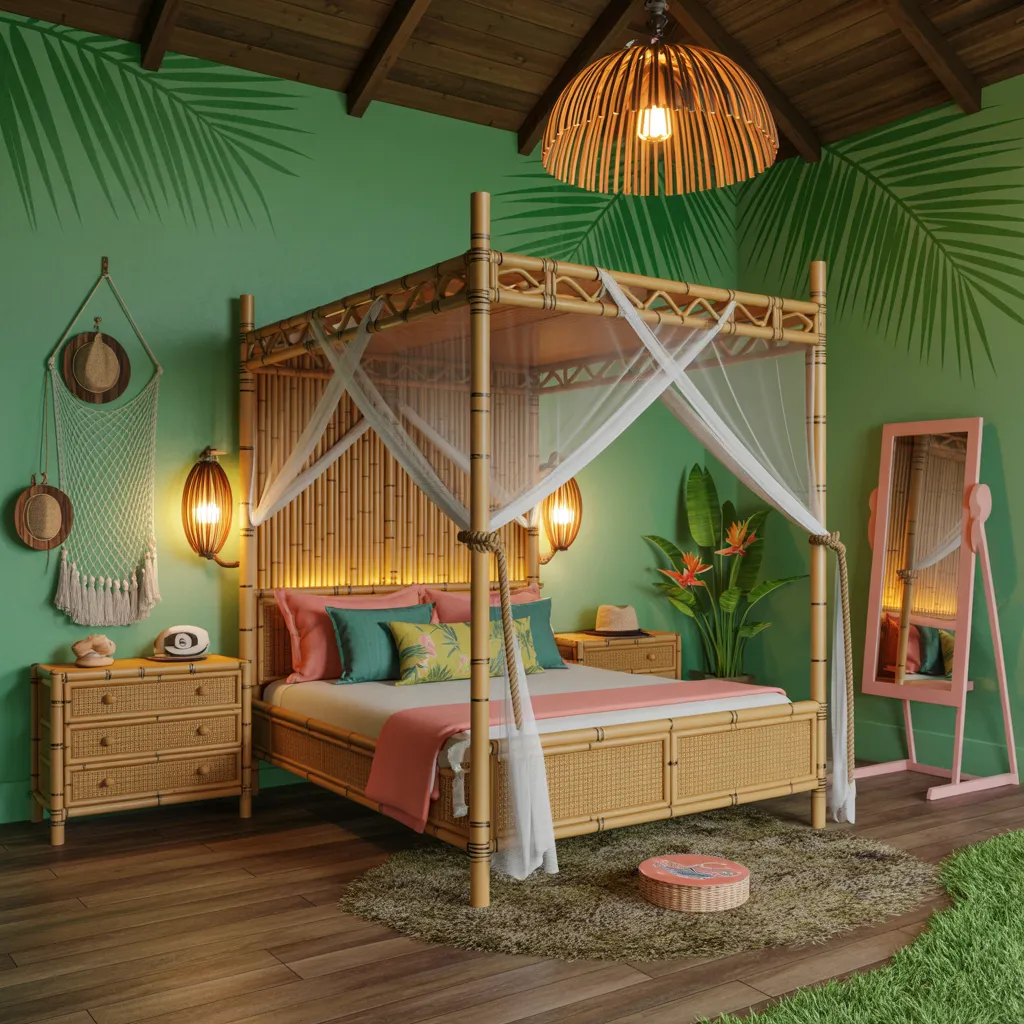 The Ultimate Guide to Small Bedroom Decor (Even IKEA Would Approve!) 27 A Breezy Tropical Escape