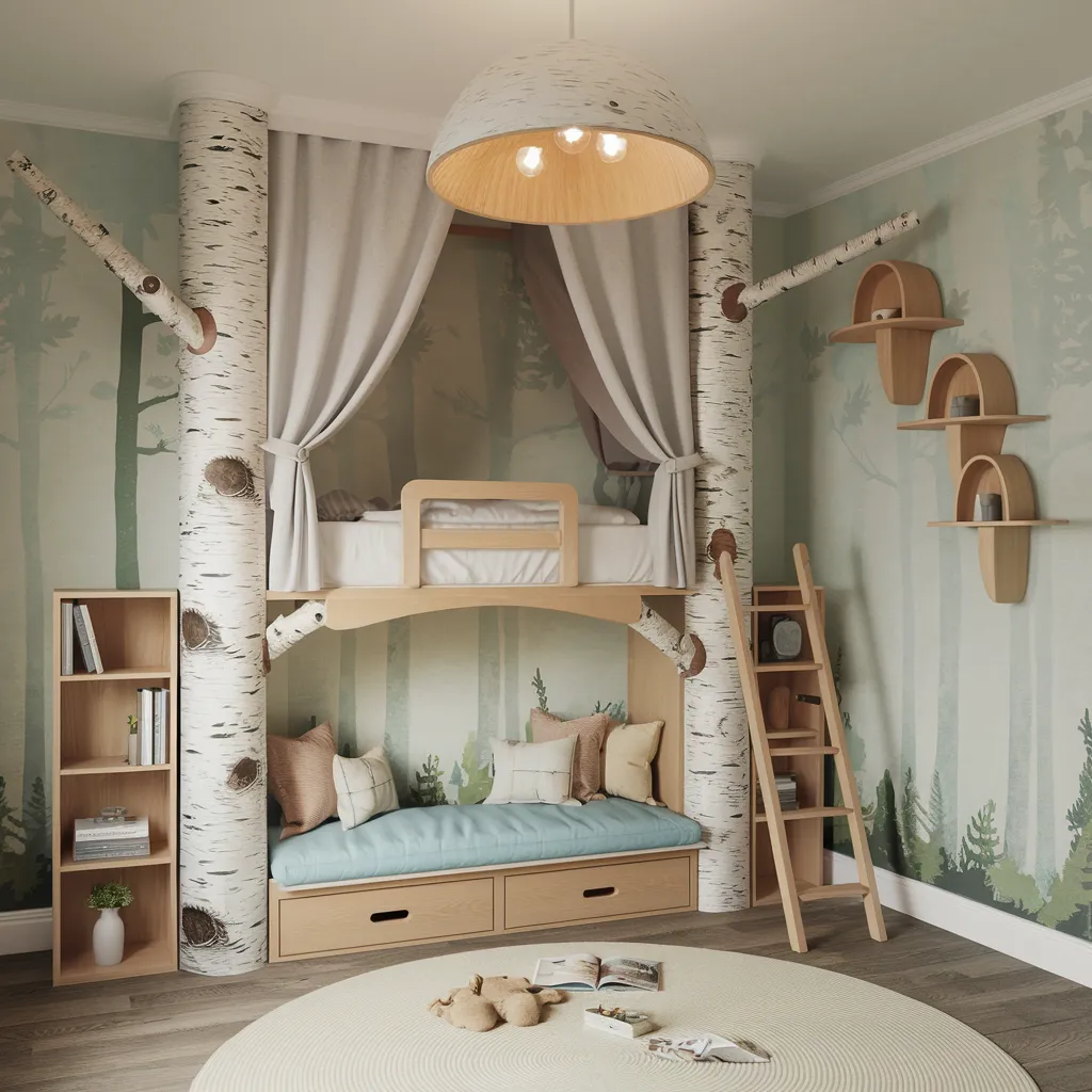 The Ultimate Guide to Small Bedroom Decor (Even IKEA Would Approve!) 16 A Magical Woodland Bunk Bed