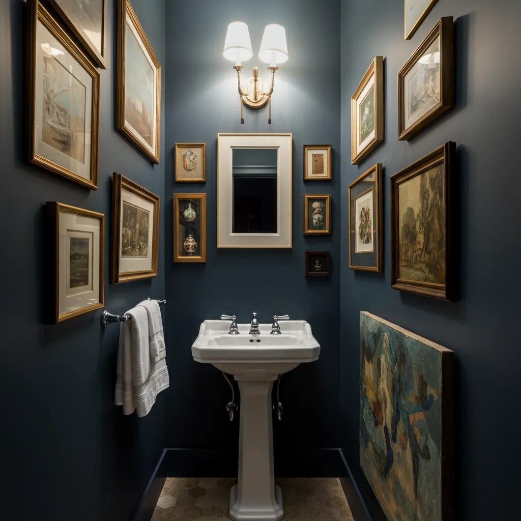 These 25+ Powder Room Ideas Are So Good You'll Want to Redo Yours Tonight 18 Art Gallery Escape