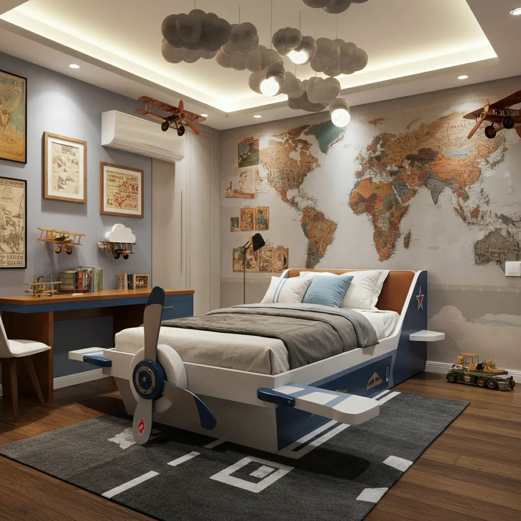 26 Luxury Kids Bedroom Inspirations for Dreamy Spaces 24 Aviation Adventure Bedroom
