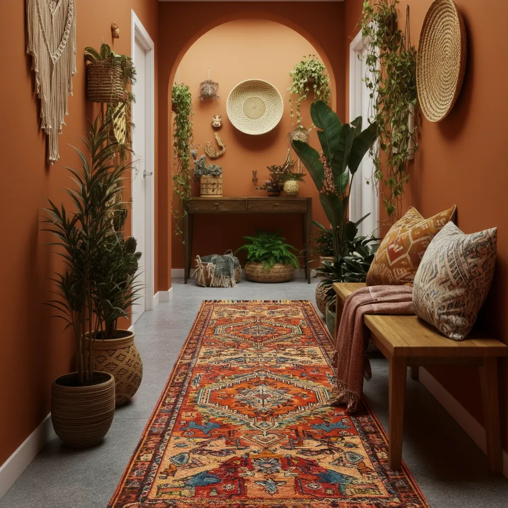 32 Jaw-Dropping Hallway Decor Ideas You’ll Wish You Tried Sooner 9 Bohemian Bliss Image