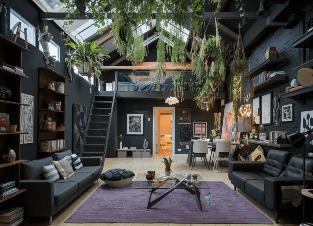 30+ Living Room Ideas That Will Make Your Home Look 10x More Expensive 5 Bohemian Loft with Lush Greenery