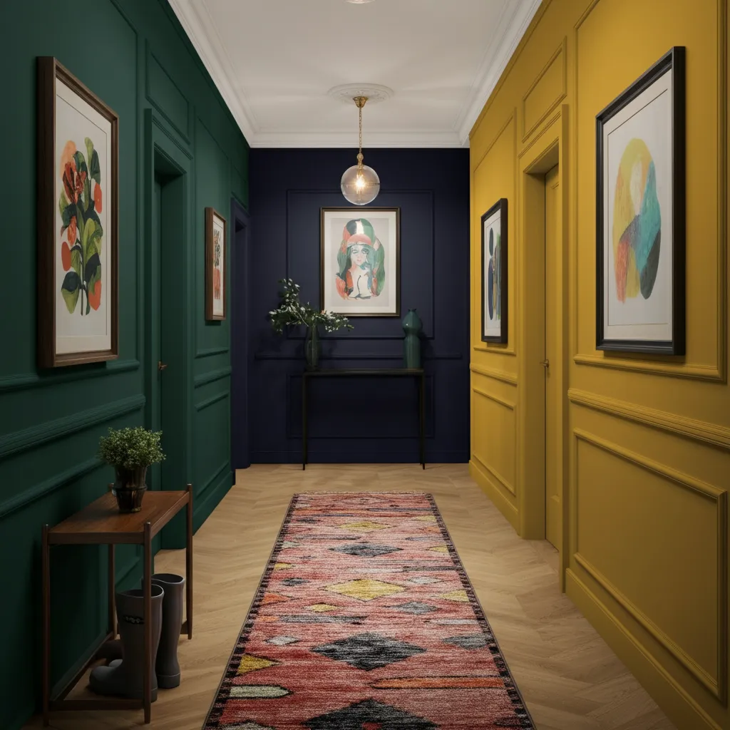 32 Jaw-Dropping Hallway Decor Ideas You’ll Wish You Tried Sooner 14 Bold Color Pop Image