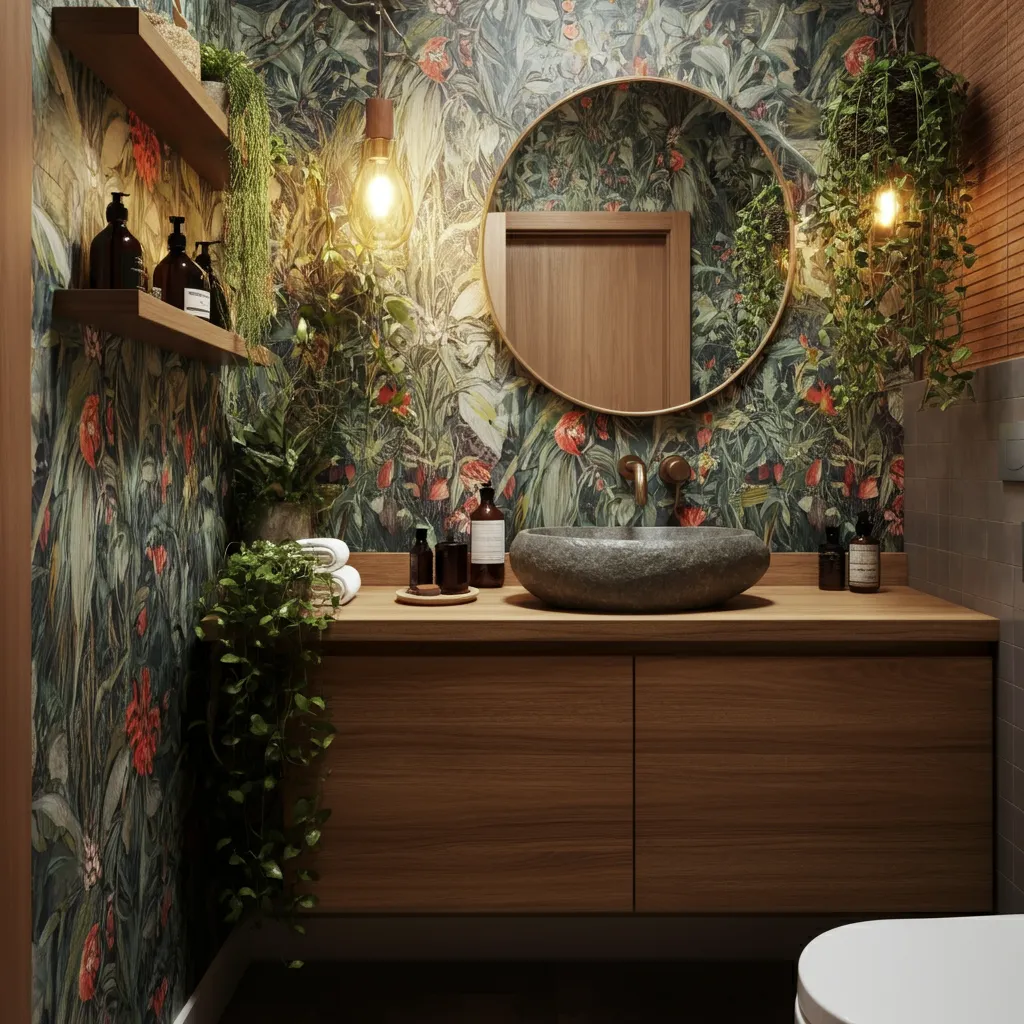 These 25+ Powder Room Ideas Are So Good You'll Want to Redo Yours Tonight 19 Botanical Bliss