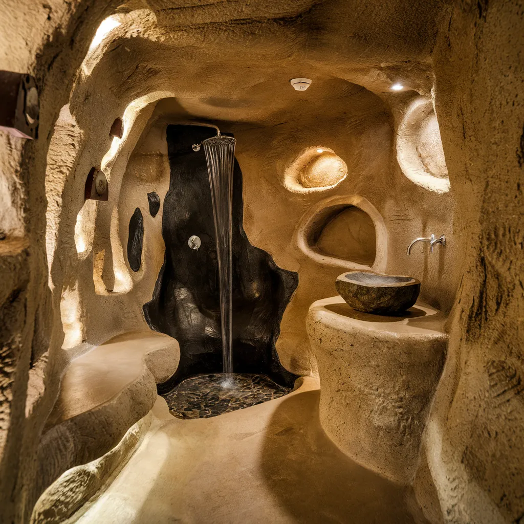 32+ Bathroom Ideas That Will Make Guests Think You Hired a Designer 32 Cave-Inspired Natural Bathroom