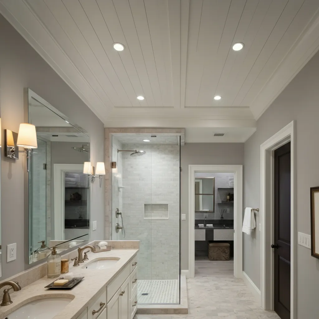 The Ultimate List of 40 Bathroom Remodel Ideas for a Modern Makeover 16 Ceiling Detail Visual Interest