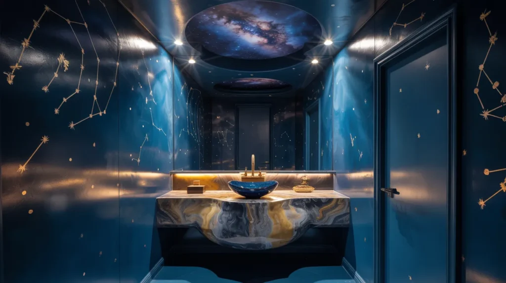 These 25+ Powder Room Ideas Are So Good You'll Want to Redo Yours Tonight 9 Celestial Journey