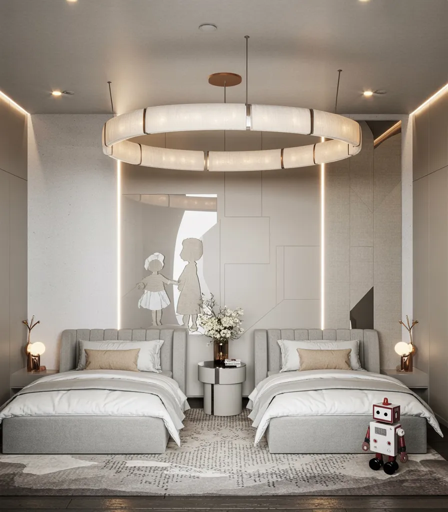 26 Luxury Kids Bedroom Inspirations for Dreamy Spaces 4 Chic Twin Retreat