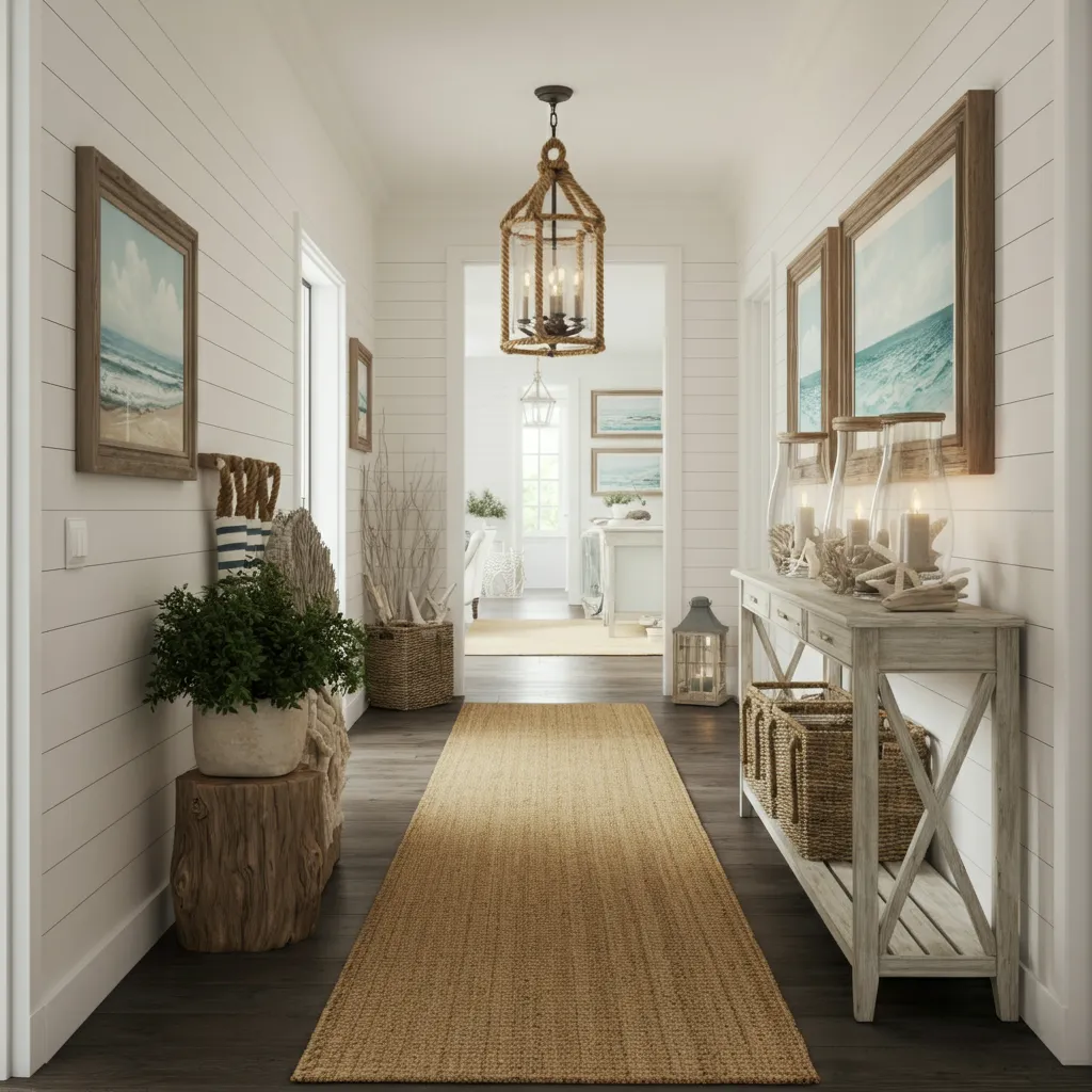 32 Jaw-Dropping Hallway Decor Ideas You’ll Wish You Tried Sooner 8 Coastal Retreat Image