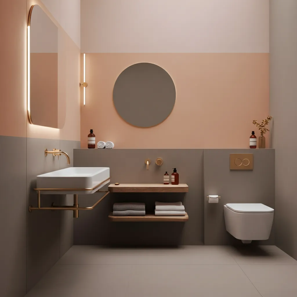 The Ultimate List of 40 Bathroom Remodel Ideas for a Modern Makeover 21 Color-Blocking Visual Drama