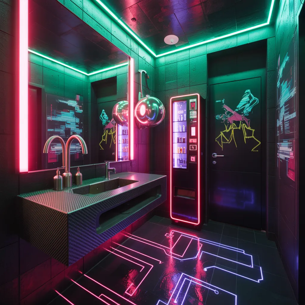 These 25+ Powder Room Ideas Are So Good You'll Want to Redo Yours Tonight 11 Cyberpunk Circuit