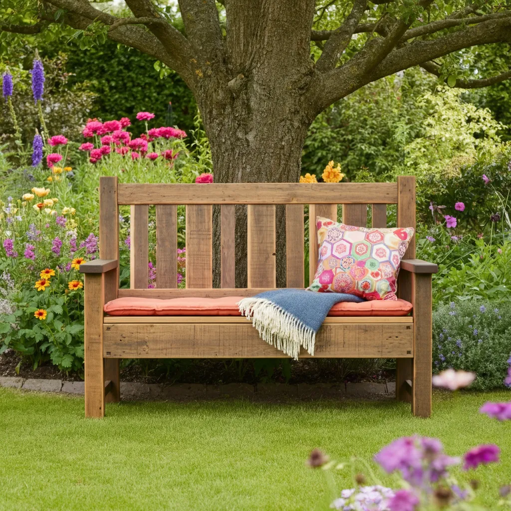 30+ Garden Ideas That’ll Make You Cancel Your Vacation Plans 18 DIY Garden Bench