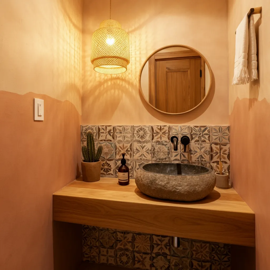 These 25+ Powder Room Ideas Are So Good You'll Want to Redo Yours Tonight 31 Desert Oasis