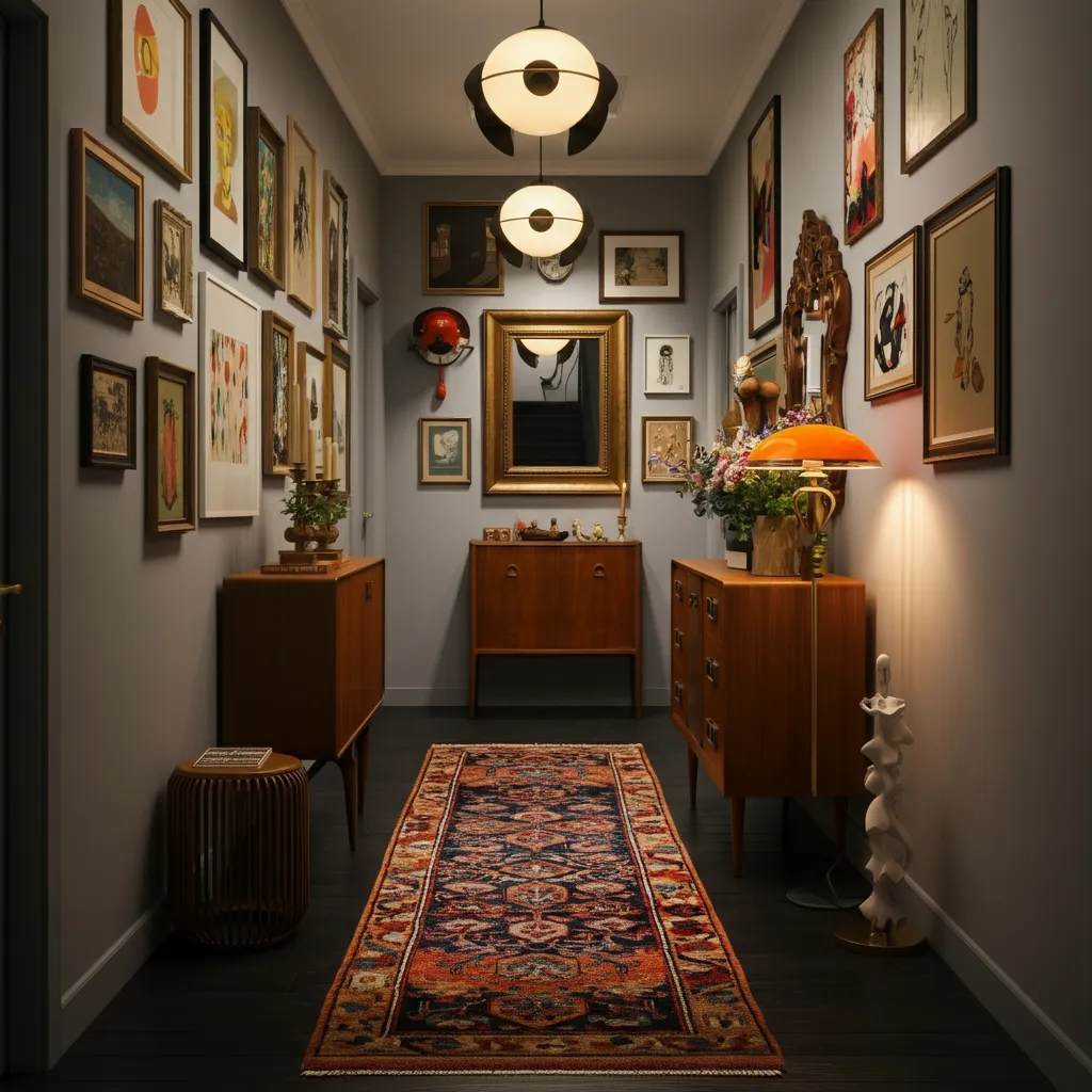 32 Jaw-Dropping Hallway Decor Ideas You’ll Wish You Tried Sooner 16 Eclectic Mix Image