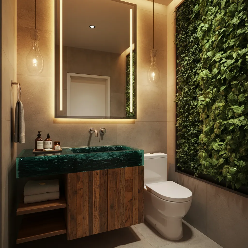 These 25+ Powder Room Ideas Are So Good You'll Want to Redo Yours Tonight 28 Eco-Luxe Retreat