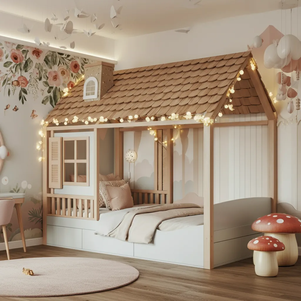 26 Luxury Kids Bedroom Inspirations for Dreamy Spaces 16 Fairytale Woodland Bedroom