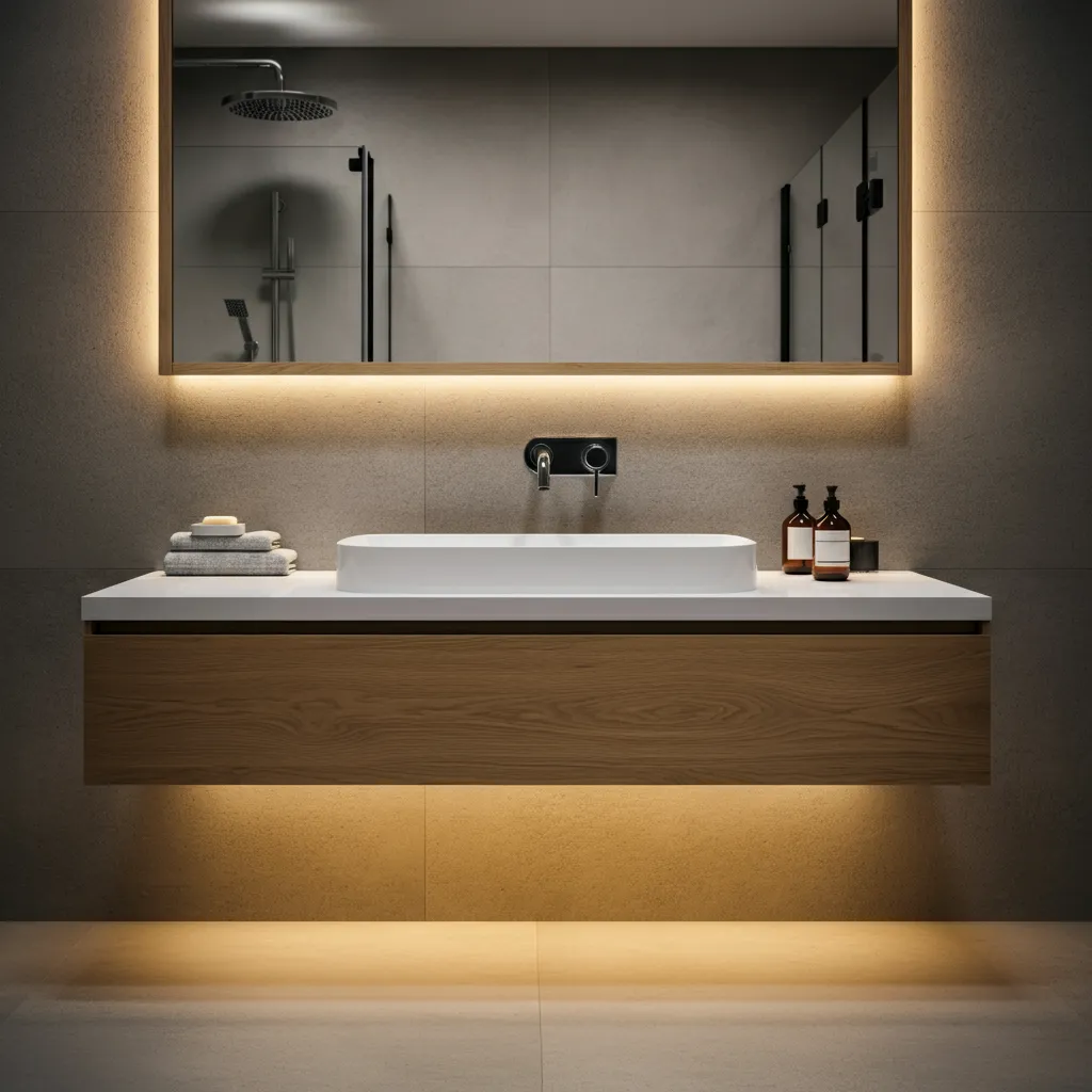 The Ultimate List of 40 Bathroom Remodel Ideas for a Modern Makeover 3 Floating Vanity Modern Touch