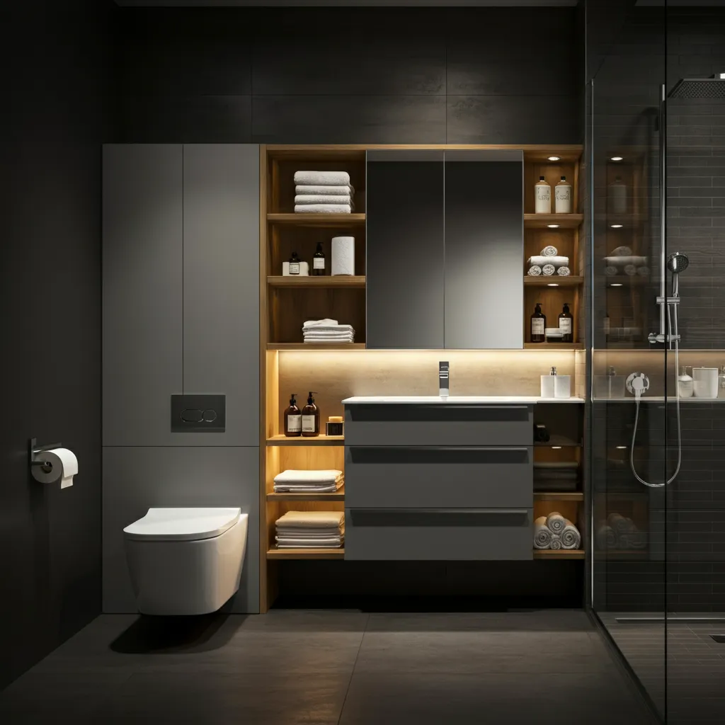 The Ultimate List of 40 Bathroom Remodel Ideas for a Modern Makeover 11 Floor-to-Ceiling Storage