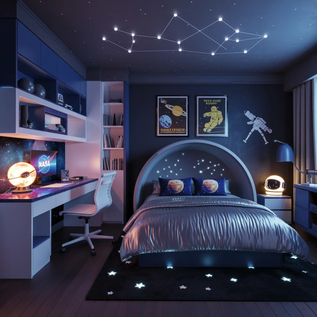 26 Teen Room Decor Inspirations for Every Mood and Style 3 Galactic Space Buns