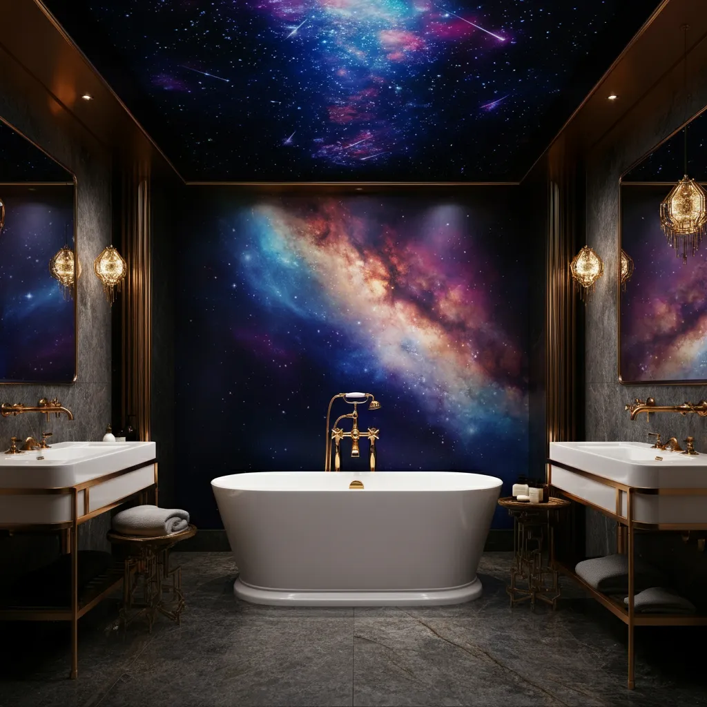 32+ Bathroom Ideas That Will Make Guests Think You Hired a Designer 28 Galaxy-Themed Bathroom