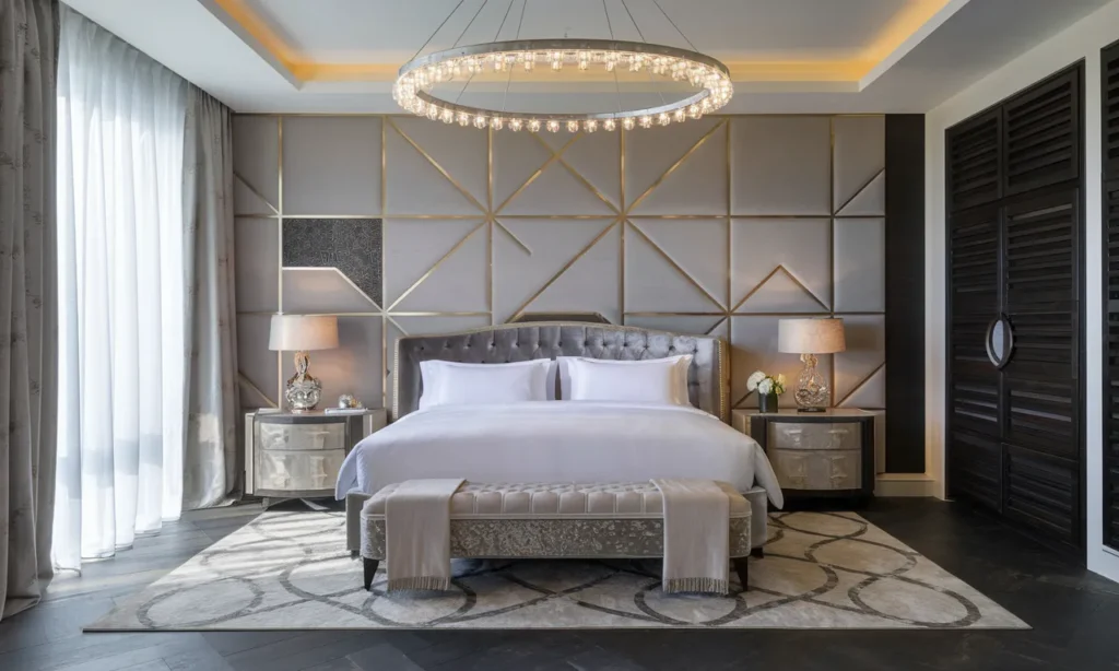 The Ultimate Guide to Small Bedroom Decor (Even IKEA Would Approve!) 4 Geometric Glamour for Compact Spaces