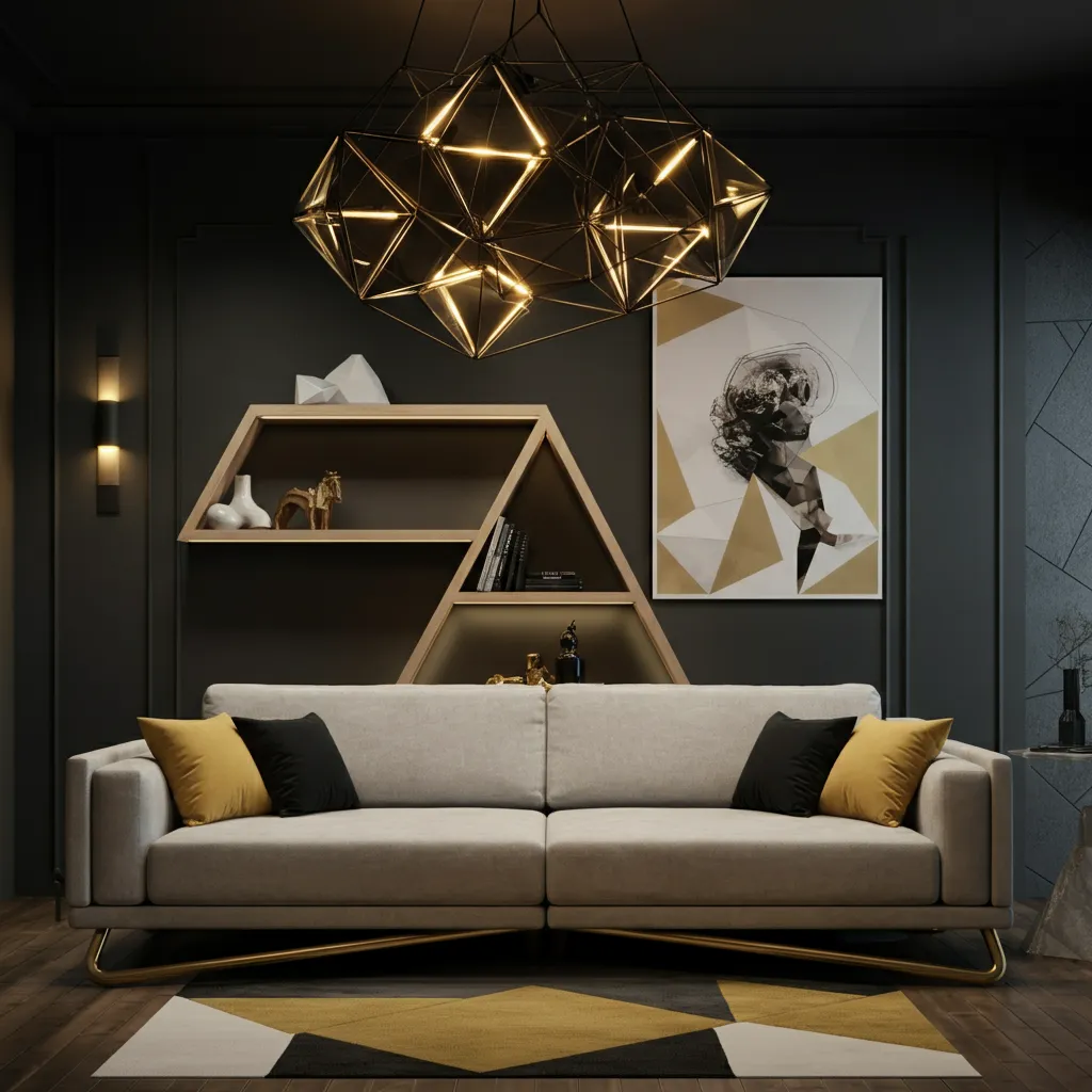 30+ Living Room Ideas That Will Make Your Home Look 10x More Expensive 23 Geometric Modern Living Room