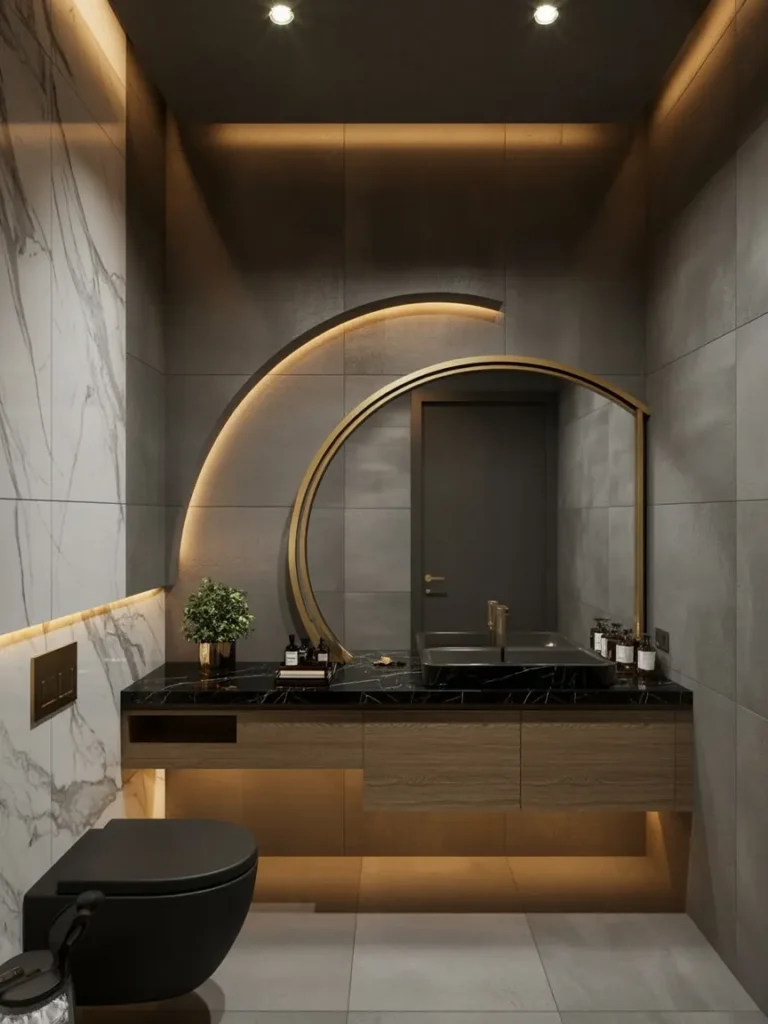 These 25+ Powder Room Ideas Are So Good You'll Want to Redo Yours Tonight 4 Golden Arc Design