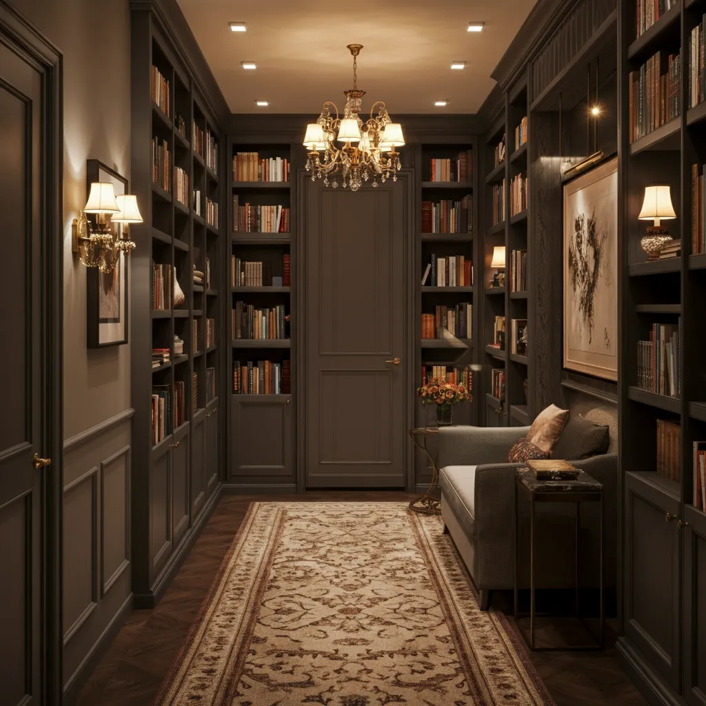 32 Jaw-Dropping Hallway Decor Ideas You’ll Wish You Tried Sooner 21 Hallway Library Image