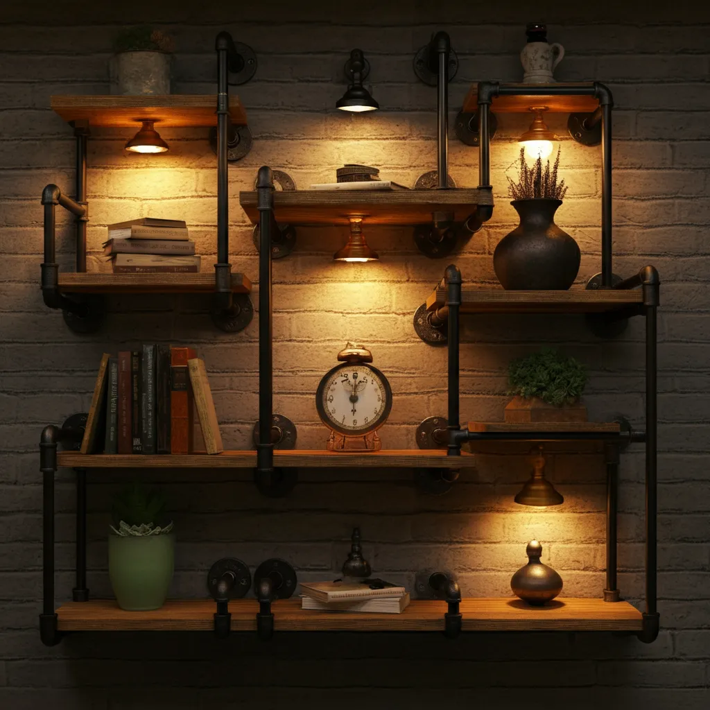 These 34+ Wall Decor Ideas Will Blow Your Mind 18 Industrial Pipe Shelving Wall