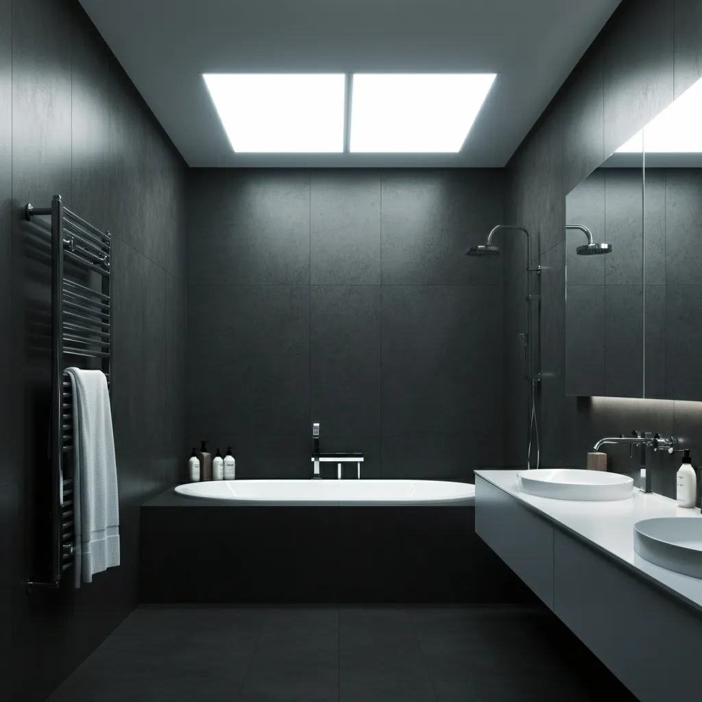 The Ultimate List of 40 Bathroom Remodel Ideas for a Modern Makeover 37 LED Ceiling Panels Illumination