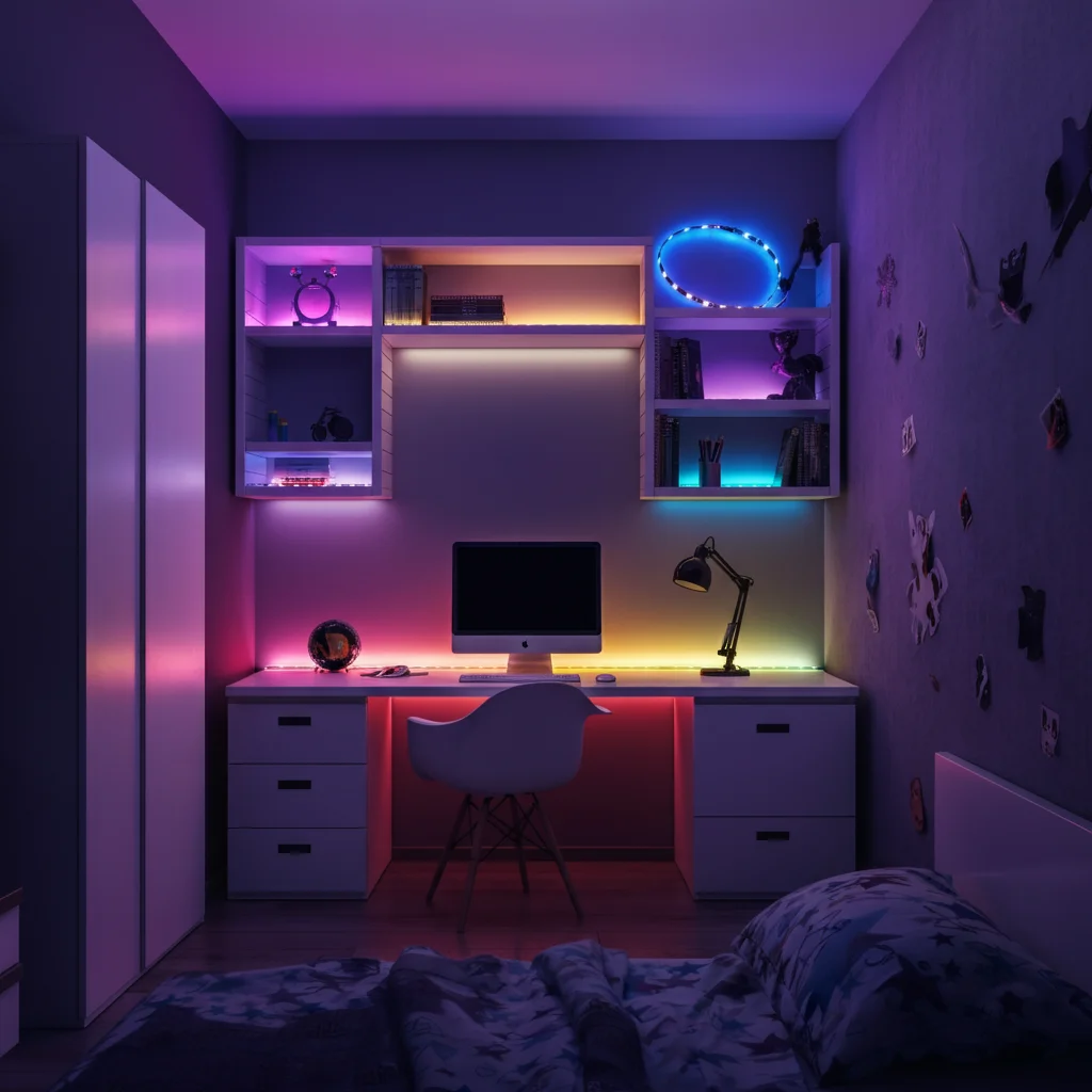 26 Teen Room Decor Inspirations for Every Mood and Style 2 LED Strip Lights Decor
