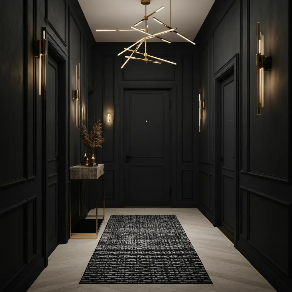 32 Jaw-Dropping Hallway Decor Ideas You’ll Wish You Tried Sooner 4 Monochrome Magic Image