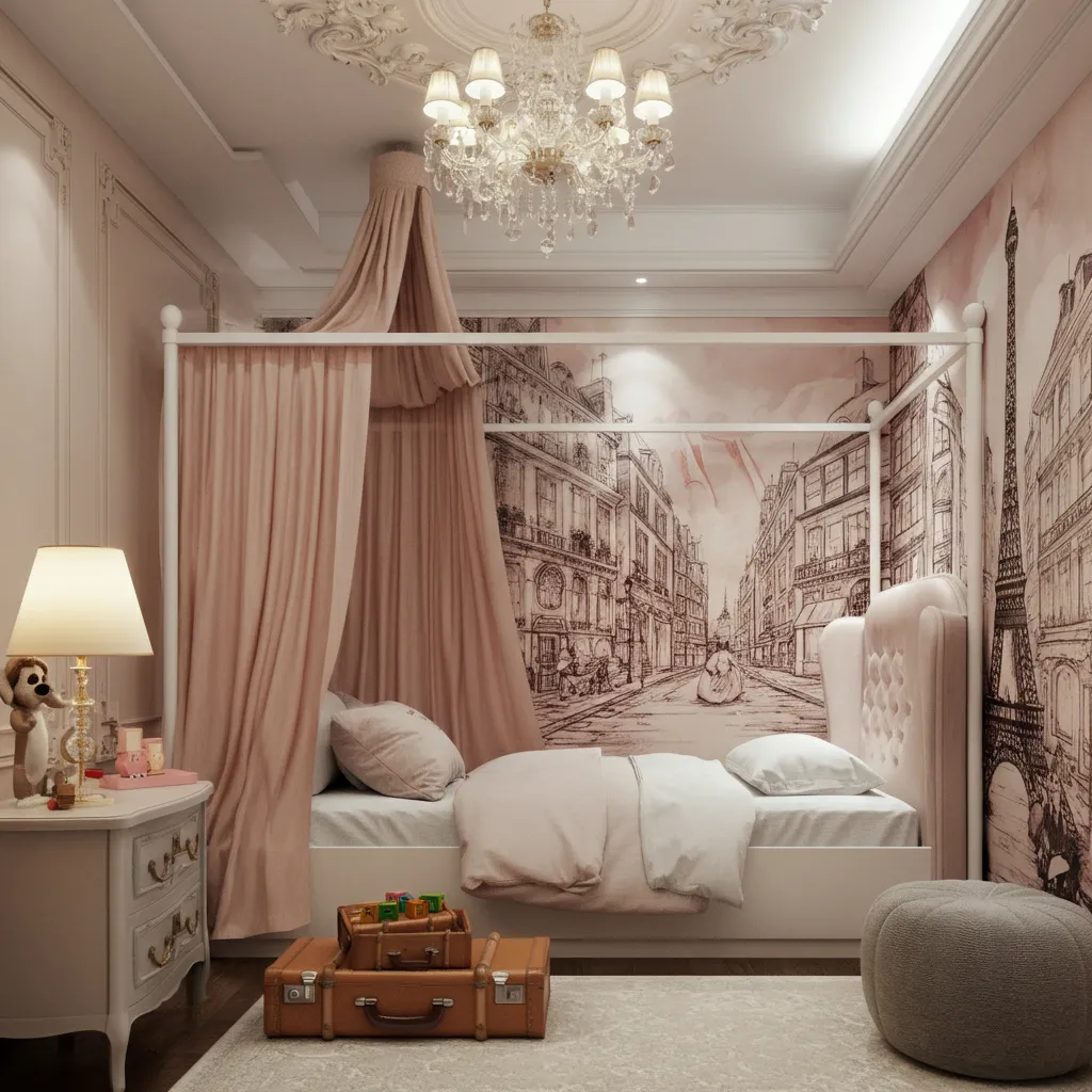 26 Luxury Kids Bedroom Inspirations for Dreamy Spaces 20 Parisian Chic Bedroom
