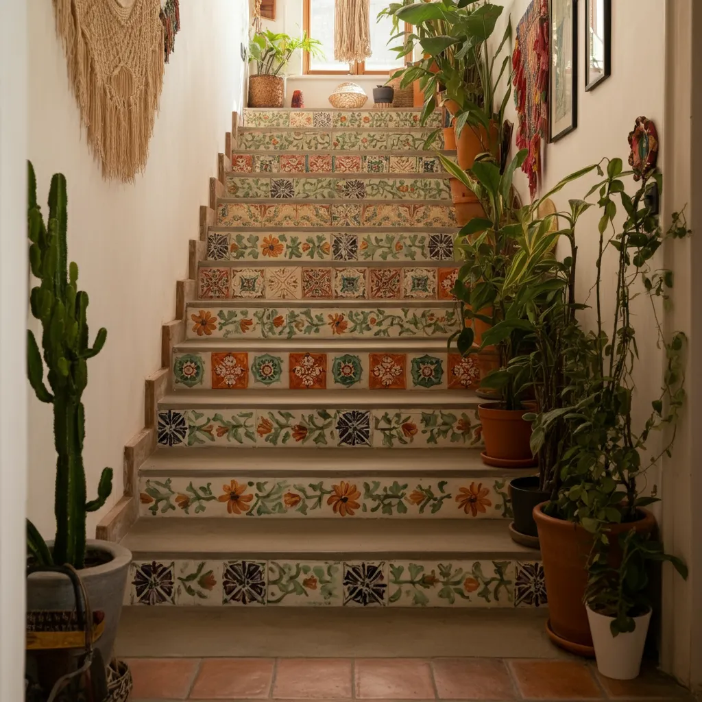 Top 20 Staircase Designs You’ll Wish You Had Seen Sooner 11 Patterned Tile Risers