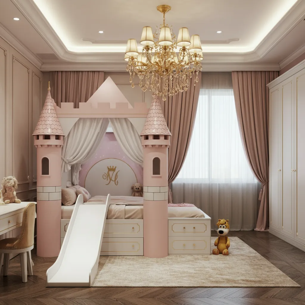 26 Luxury Kids Bedroom Inspirations for Dreamy Spaces 12 Princess Castle Bedroom