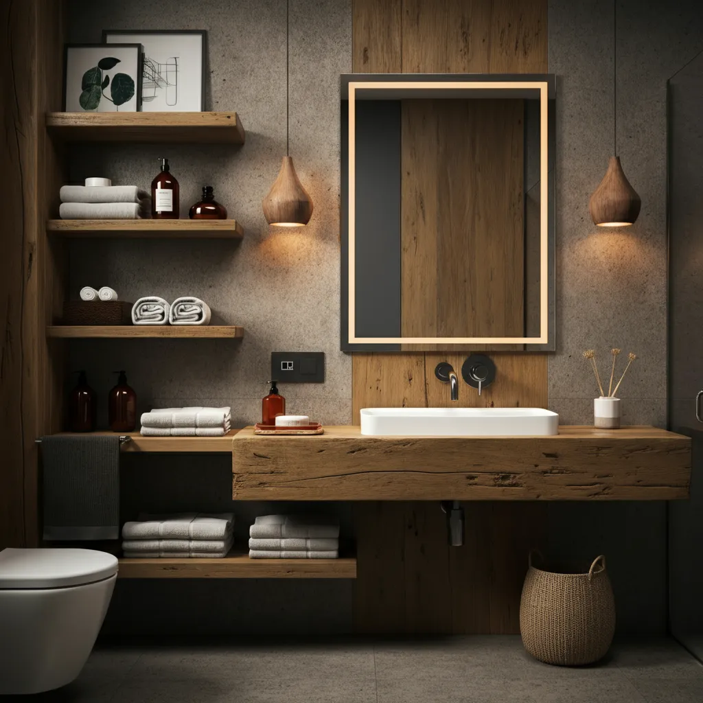 The Ultimate List of 40 Bathroom Remodel Ideas for a Modern Makeover 10 Reclaimed Wood Warmth