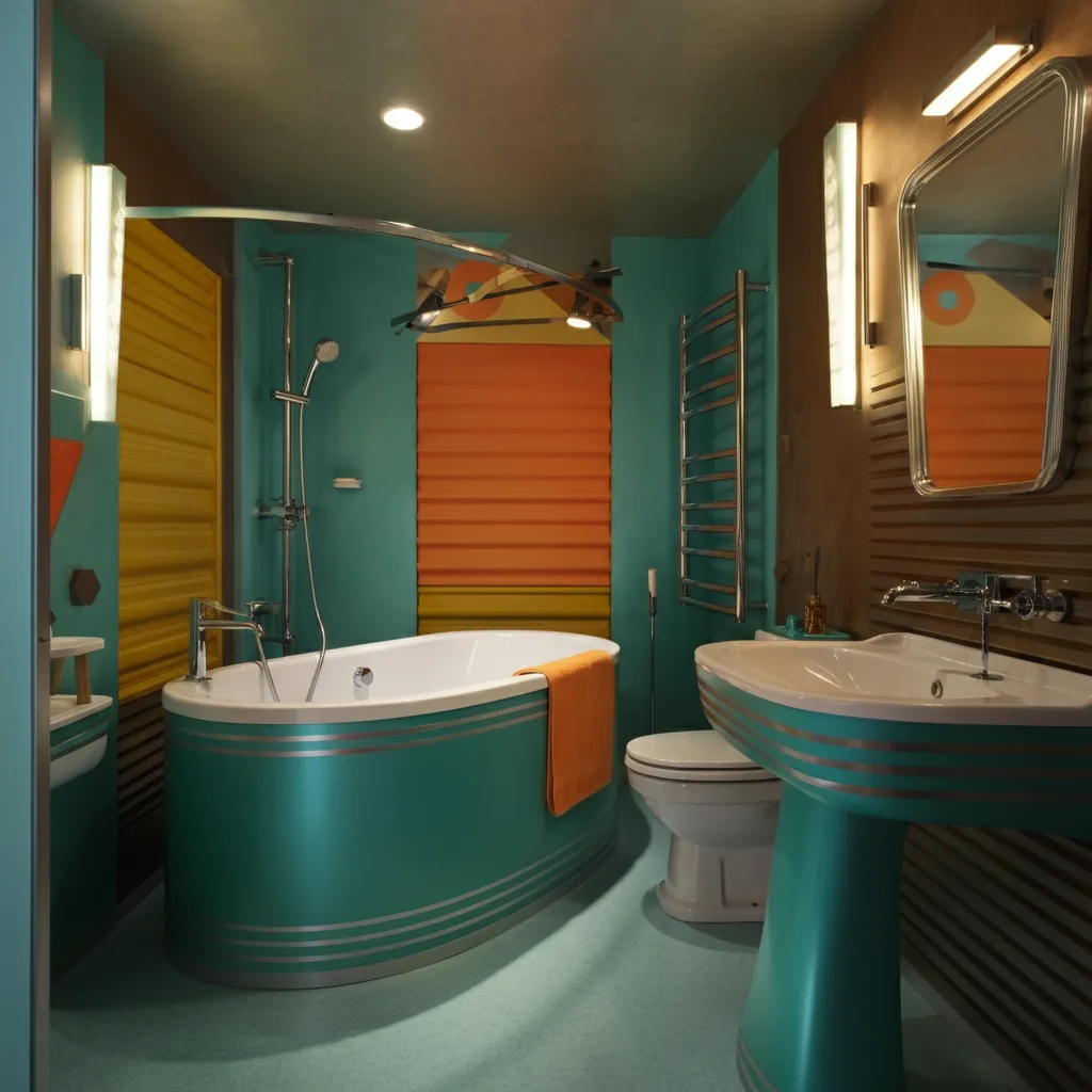 32+ Bathroom Ideas That Will Make Guests Think You Hired a Designer 34 Retro Futurism Bathroom