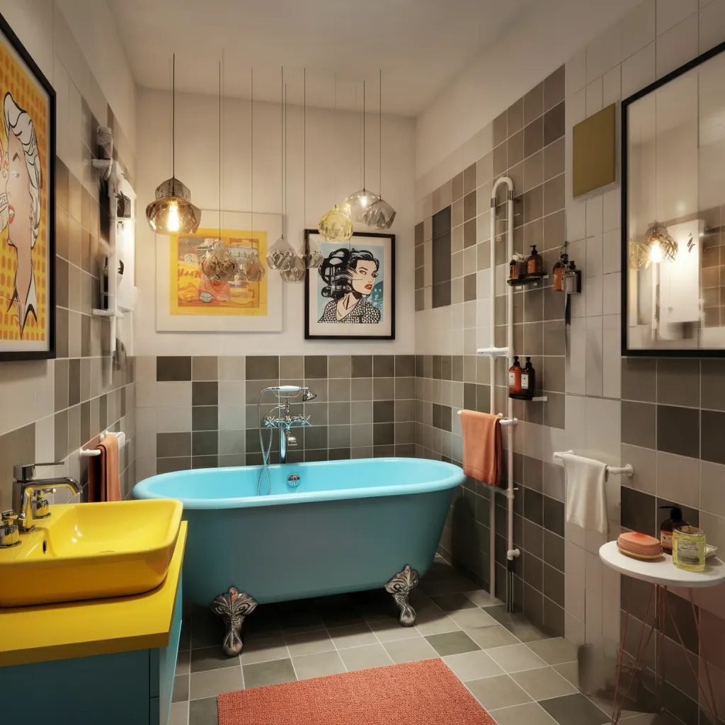 32+ Bathroom Ideas That Will Make Guests Think You Hired a Designer 22 Retro Pop Art Bathroom
