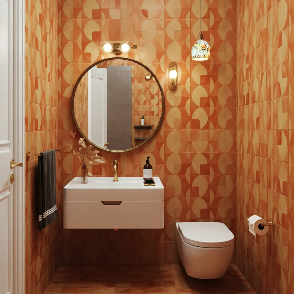These 25+ Powder Room Ideas Are So Good You'll Want to Redo Yours Tonight 32 Retro Revival
