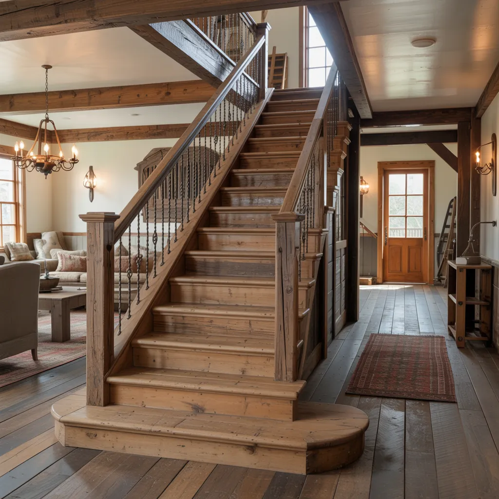 Top 20 Staircase Designs You’ll Wish You Had Seen Sooner 5 Rustic Farmhouse Wooden Styles