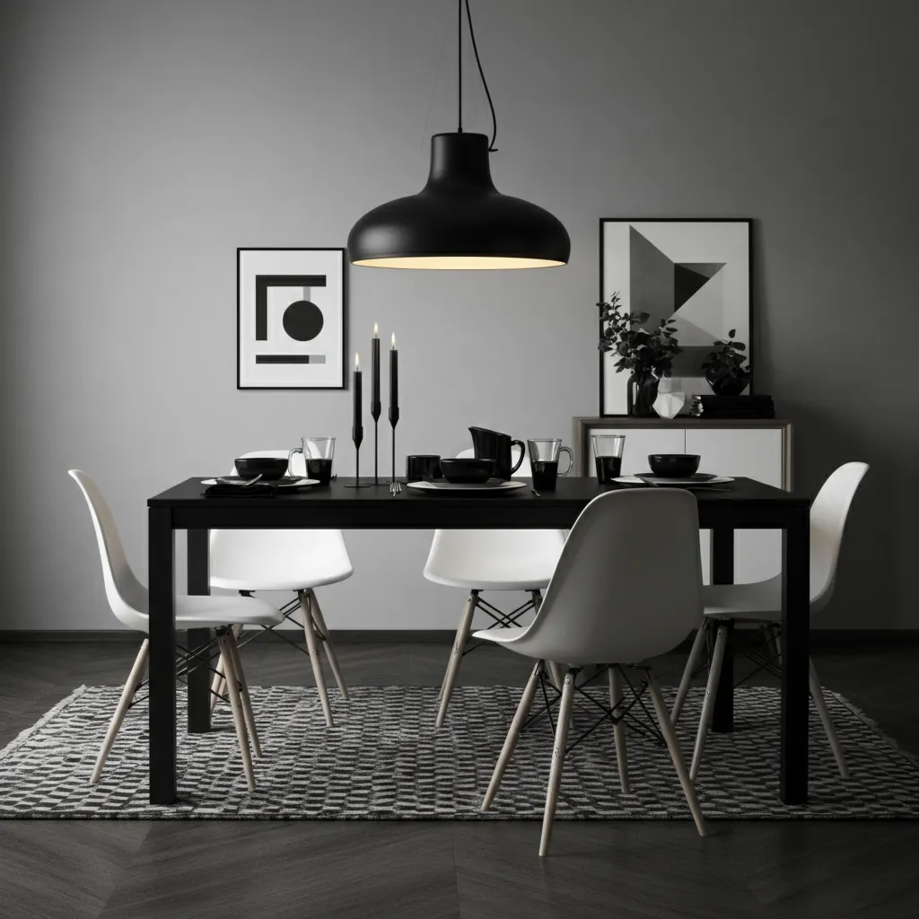 28+ Dining Room Decor Ideas So Good, Even Designers Are Copying Them 24 Scandinavian Black & White Dining Room