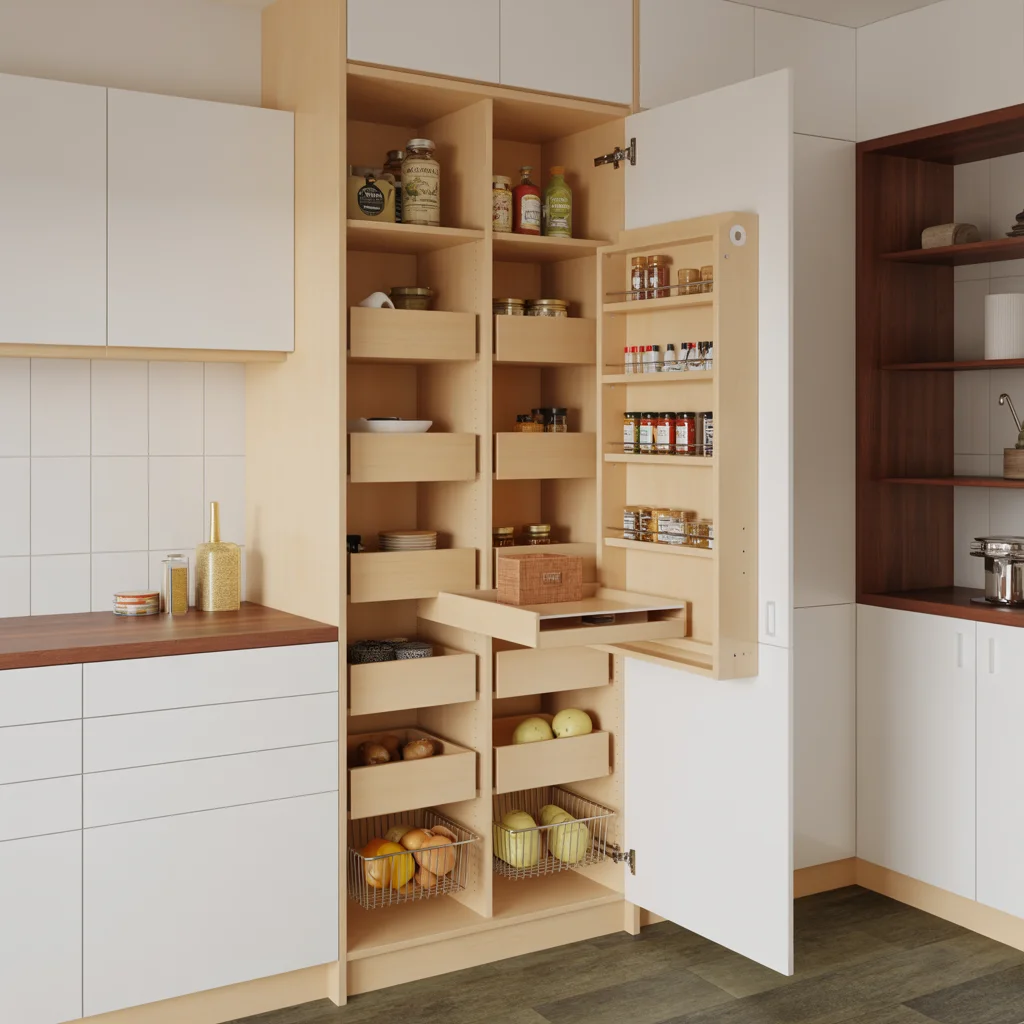 22 Pantry Organization Ideas That’ll Instantly Upgrade Your Kitchen 18 Scandinavian Pull-Out Pantry Cabinet