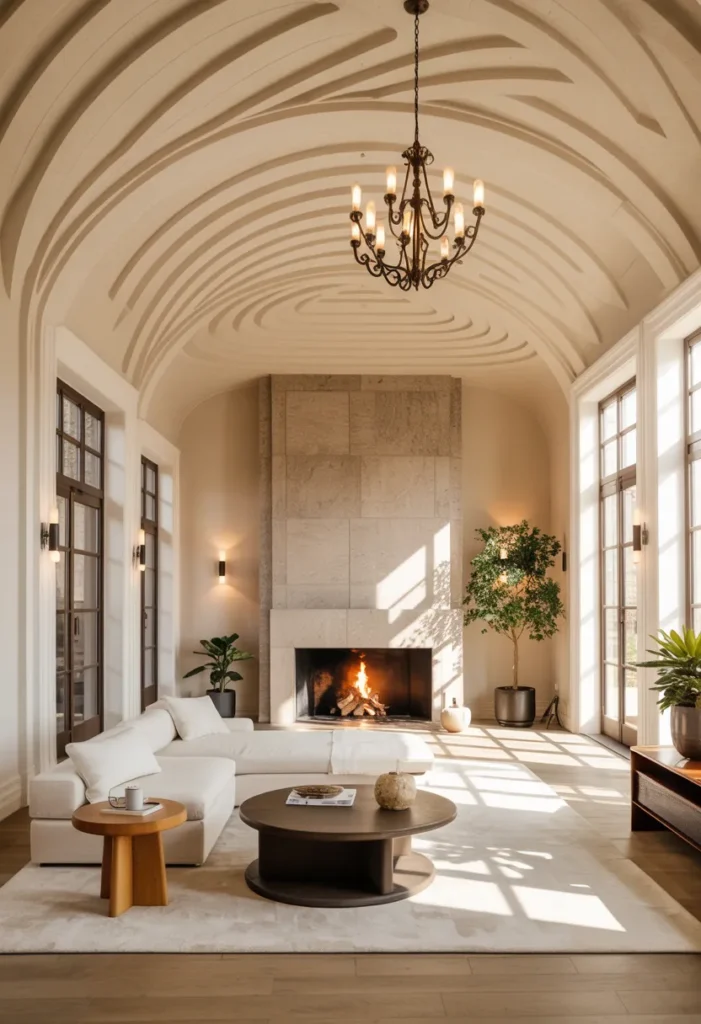 19 Luxury And Modern Ceiling Design Ideas 11 Sculptural Grooved Barrel Vault