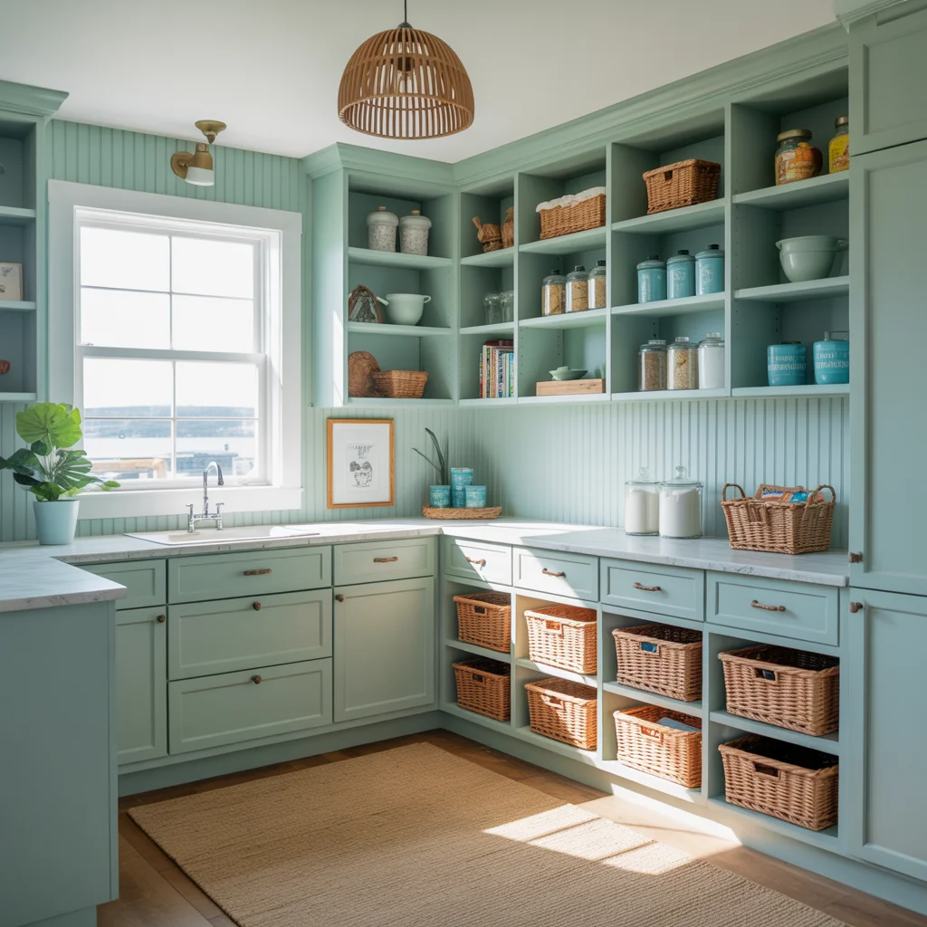22 Pantry Organization Ideas That’ll Instantly Upgrade Your Kitchen 4 Serene Coastal Walk-In Pantry