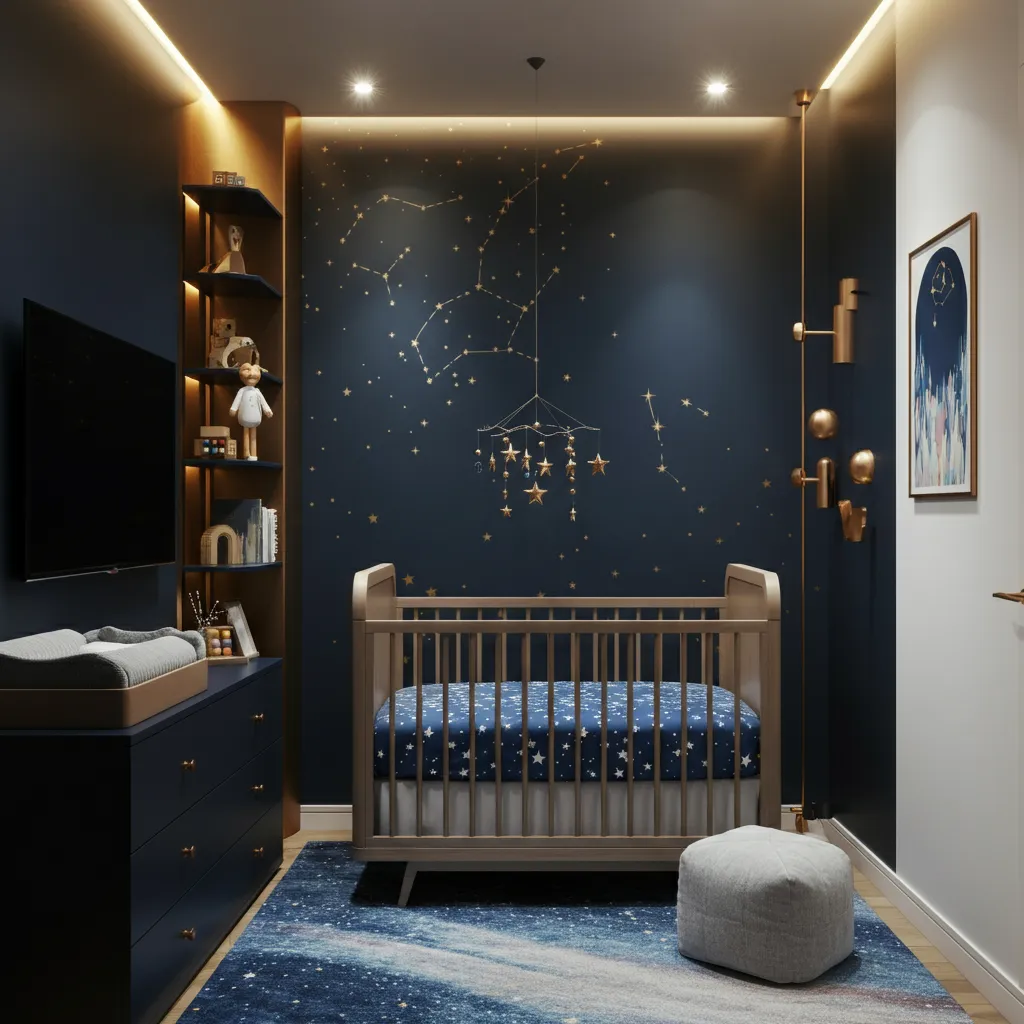 34 Nursery Ideas So Perfect, Even Interior Designers Are Jealous! 34 Star-Filled Nightscape Nursery