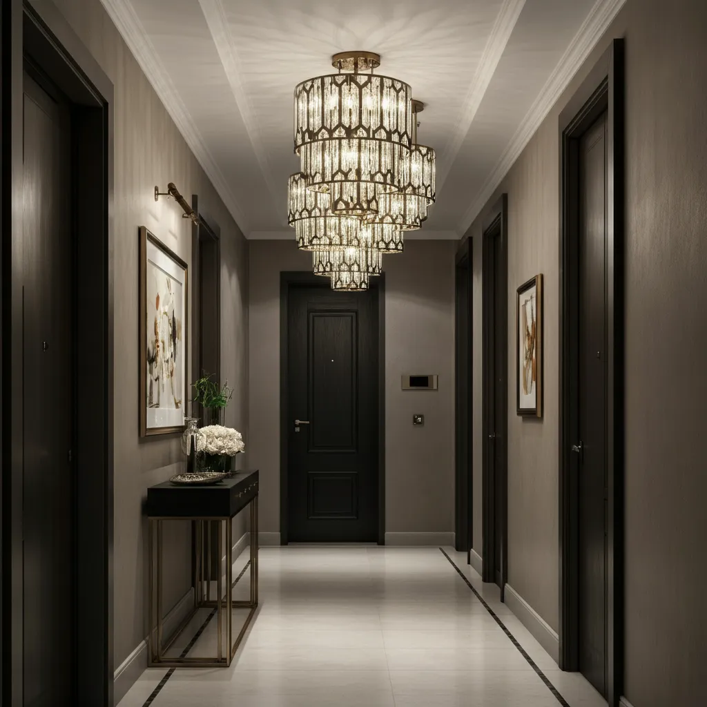 32 Jaw-Dropping Hallway Decor Ideas You’ll Wish You Tried Sooner 12 Statement Lighting Hallway Image