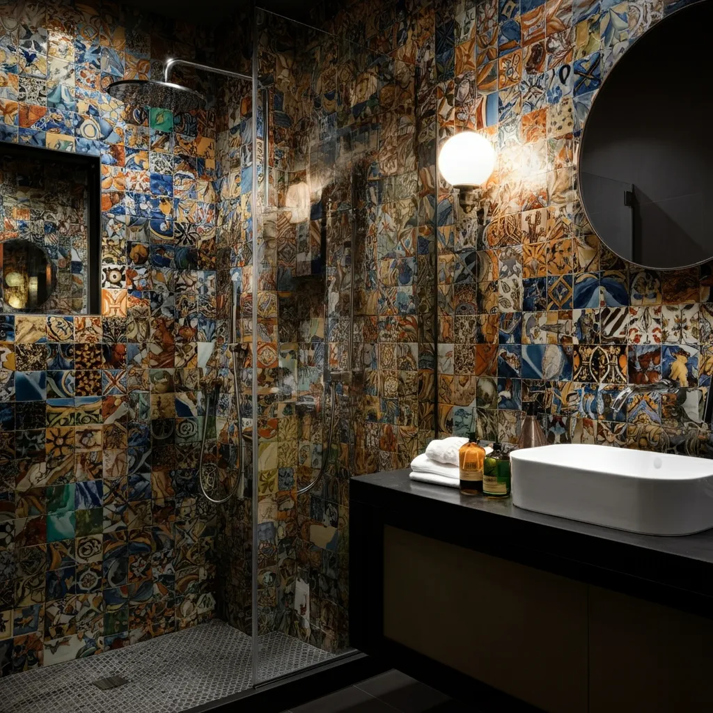 The Ultimate List of 40 Bathroom Remodel Ideas for a Modern Makeover 2 Statement Walls Bold Tiles