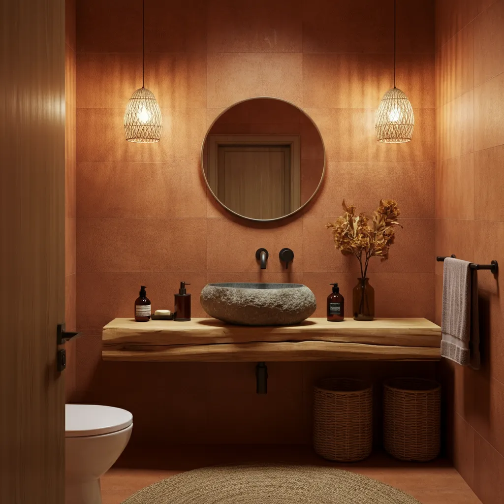 These 25+ Powder Room Ideas Are So Good You'll Want to Redo Yours Tonight 15 Terracotta Haven