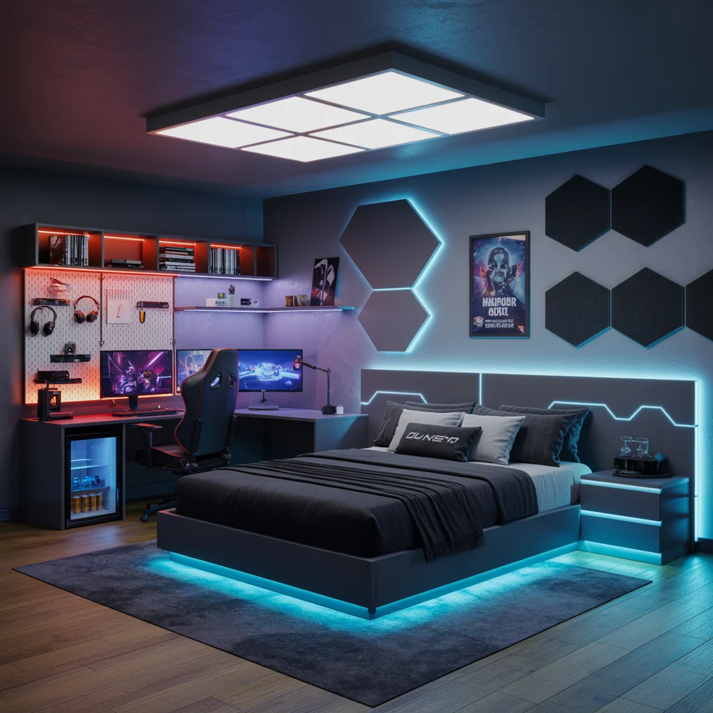 26 Teen Room Decor Inspirations for Every Mood and Style 4 The Cyberpunk Bubble Ponytail